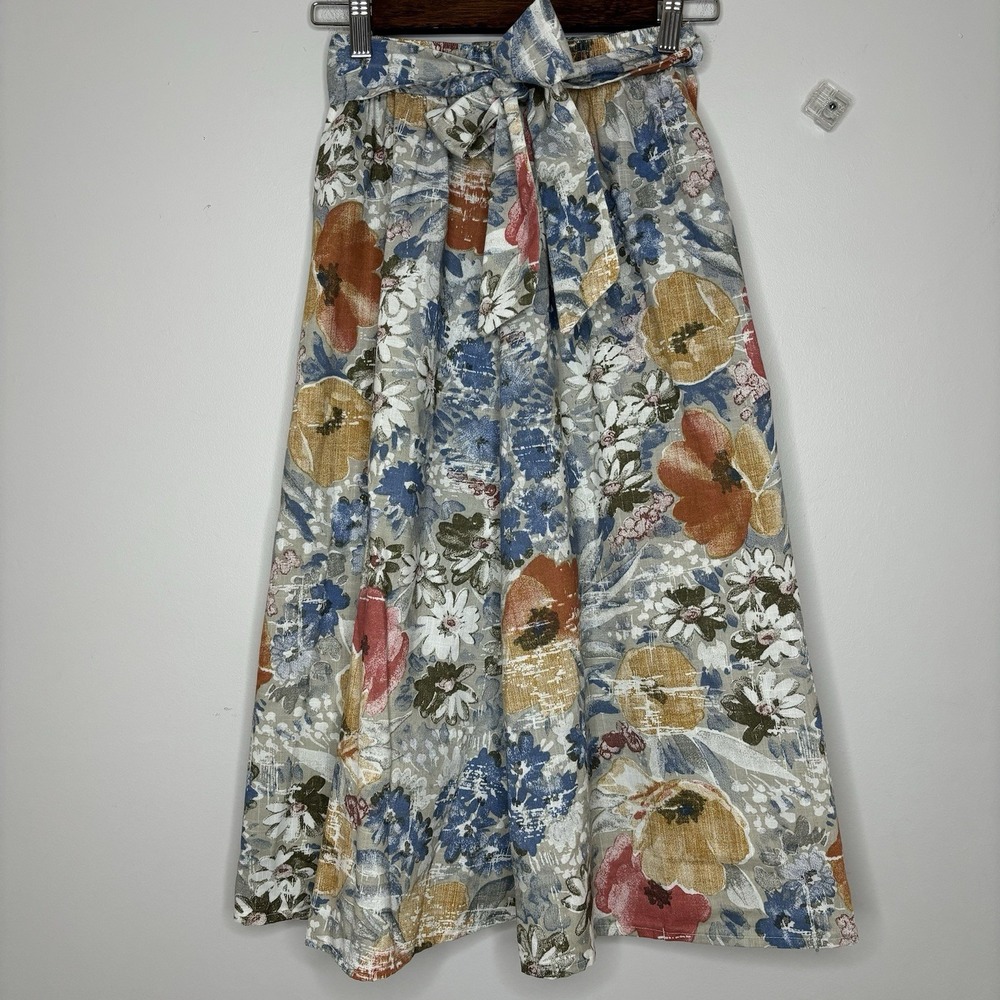 Vintage Barclay Square Skirt 6 Floral Cottagecore USA 70s 80s Retro Midi‎ Indie